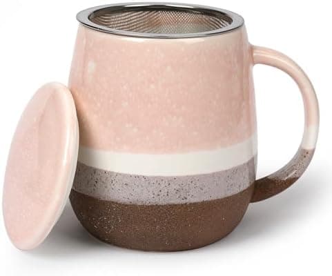 Keramik Teetasse mit Deckel und Sieb, Rosa, Modern für Jedermann, zur Entspannung
| Keramik Teetasse mit Sieb, 400 ml,