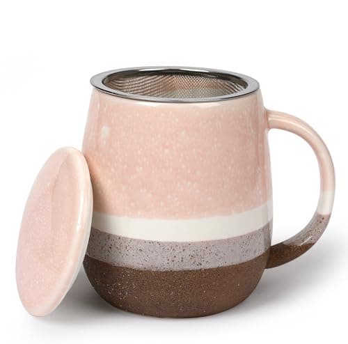 Keramik Teetasse mit Deckel und Sieb, Rosa, Modern für Jedermann, zur Entspannung
| Keramik Teetasse mit Sieb, 400 ml,