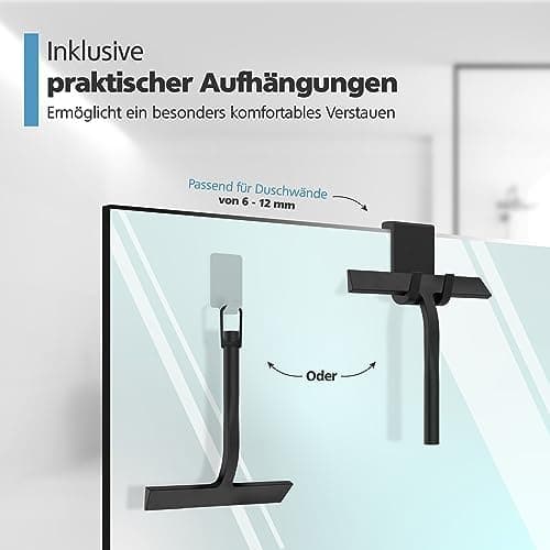 Duschabzieher Silikon Weiß 23 cm - Scheibenabzieher für Duschkabinen - Flüssigkeiten rückstandslos entfernt
| Duschabzi