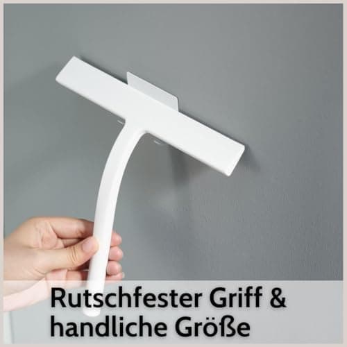 DEKAZIA® Duschabzieher Schwarz - Silikon Wasserabzieher für Dusche - Robust für Glas und Fliesen - Hochgewordene Abgießk