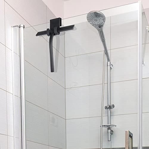 igadgitz Home U7224 Silikon-Duschwischer - für Bad und Fenster - praktische Speicheichel - Schwarz