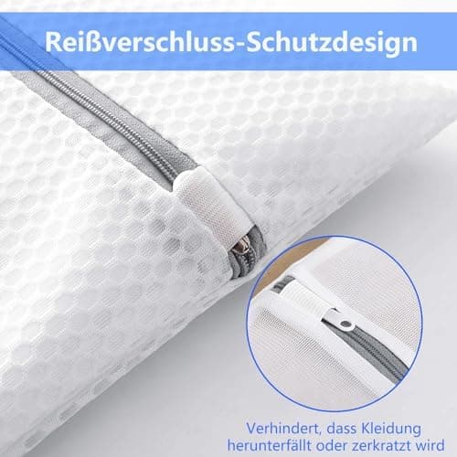 4 Stück Groß 50x60cm Wäschenetz für Waschmaschine, 2 Arten Maschen, Feinwäsche- und Unterwäschebeutel mit Reißverschluss