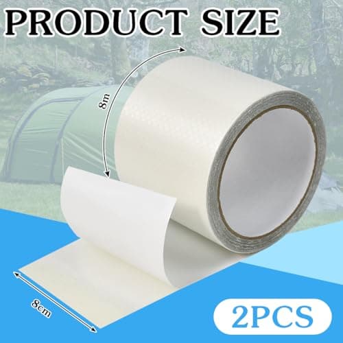 Transparentes Reparaturband für Zelte und Markisen 8cm x 8m Wasserfest Durchsichtig Zelt-Reparatur-Klebeband 8cm x 8m