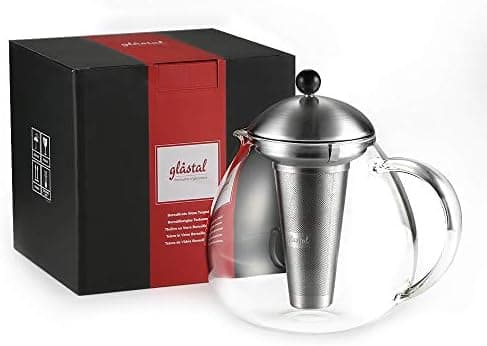 Glastal Bronze Teekanne 1500ml Edelstahl Teewärmer für Teebegeisterteuled
Glastal 1500ml Bronze Teekanne mit Stövchen fü
