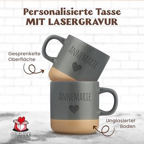 Gravur Tasse mit Namen - Personalisiert - Geschenk für Freundin