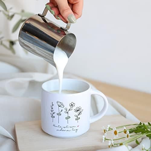 Odernichtoderdoch Tea-Rex Tasse - Keramik Kaffeebecher für Begeisterte - Esszimmer & Büro - Weiße Vase Form, 0,4 L