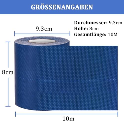 PE Planenband, Reparaturklebeband für Gewebeplanen, für LKW-Abdeckplanen, Markisen und Zelte, weiß, 5M * 8CM