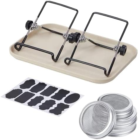 Sprossenglas Keimglas 2er Set - Anzuchtset Für Köstliche Frische Sojasprossen und Micro-Greens mit 1 Wasserschale und 2