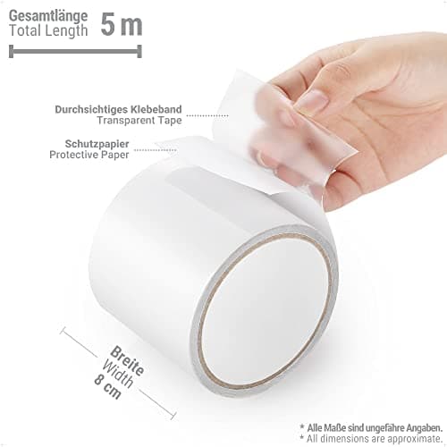 Ecooe Professionelles Klebeband 8cm Breite 5m Länge Wasserdicht für Zelte Markisen Pavillons Reparatur Zubehör
