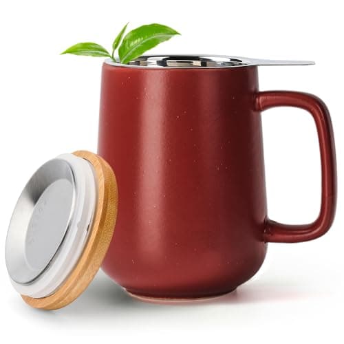 Keramik Teetasse Groß mit Sieb - Teegeschenke - Pastelltürkis