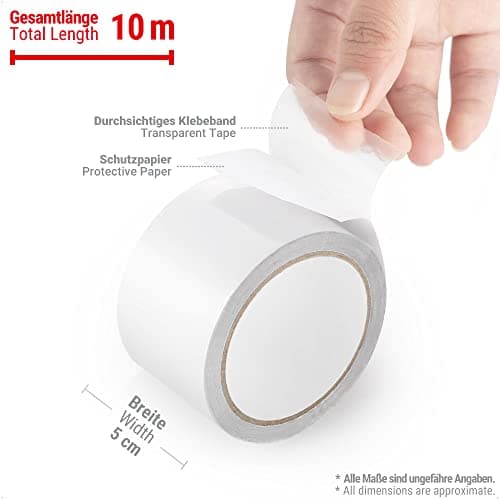 Ecooe Wasserdichtes Klebeband für Zelt und Markise 10M x 8CM Professionell geeignet für Reparaturen und Flicken