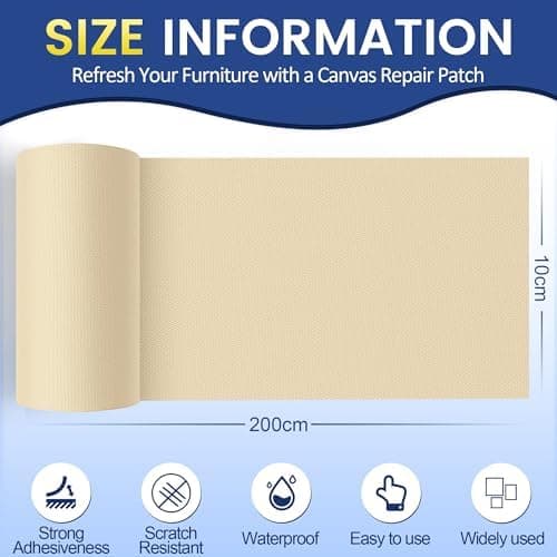 Selbstklebender Textilkleber 10x200cm, Wasserdicht Repair Patch, Zelt Stoffspar Patch für Sofa RV Markisen Stühle