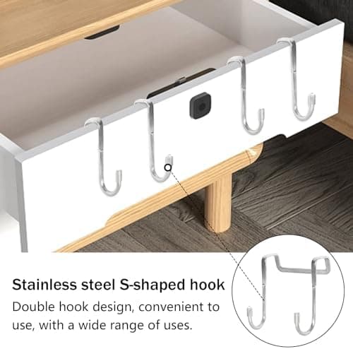 Edelstahl Düsehaken 4er Set Silber Duschwand Haken ohne Bohren Dusche Türhaken für Küche Badezimmer Flur Schlafzimmer