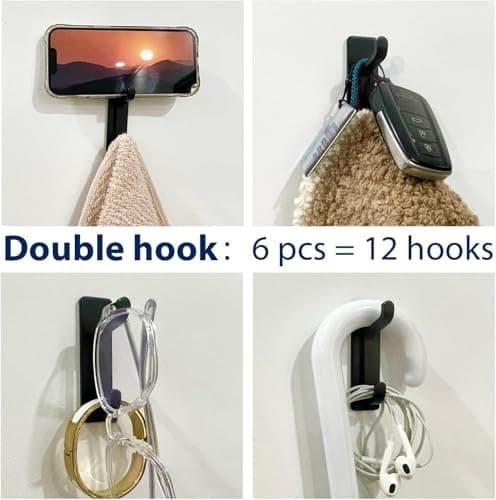 Pickpiff Klebehaken Ultra Stark, Hält Bis Zu 6kg, Nichtrostend, Weiss, 6 Pack