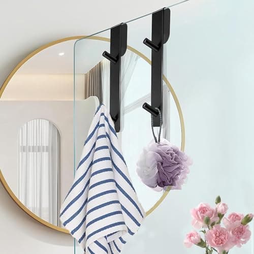 Handtuchhalter Duschwand 2 Stück Silber Haken für glas Geeigneter fürVarious Gebrauchssituationen Handtücher Pyjama Schw