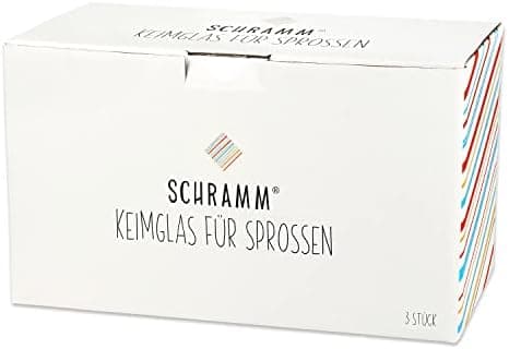 Schramm® Keimglas für Sprossen mit Gestell - Sprossenglas Keimgerät Set, 2 Ersatzgläser ohne Deckel, 750 ml, Keimglas-Er