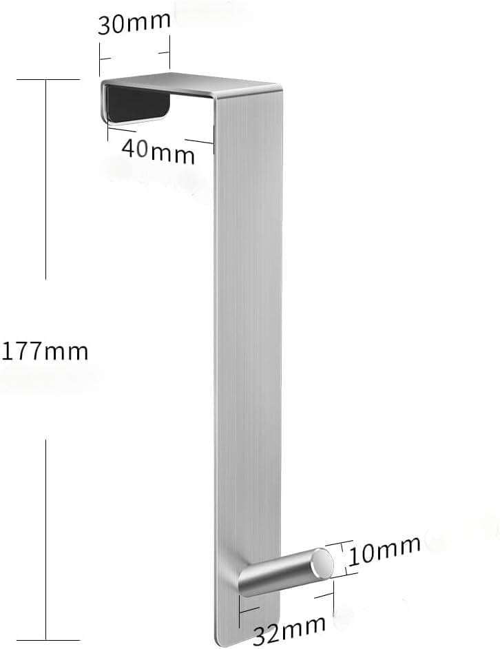 ARTOYS Silber Duschhaken ohne Bohren – 4 Stück für Badezimmerglas 8mm, Kleiderhaken, Duschbad