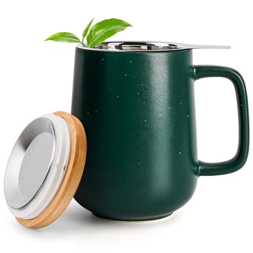 Keramik Teetasse Groß mit Sieb - Teegeschenke - Pastelltürkis