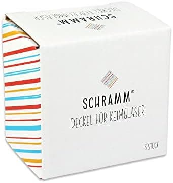 Schramm® Keimglas für Sprossen mit Gestell - Sprossenglas Keimgerät Set, 2 Ersatzgläser ohne Deckel, 750 ml, Keimglas-Er