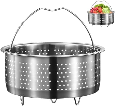 Edelstahl 304 Dampfgarer Topf für schnell kochendes Gemüse und Früchte mit Griff (22cm) - Topf mit Dämpfereinsatz für Ko