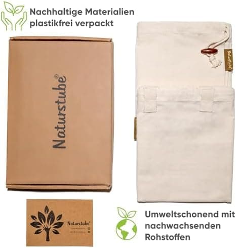 Wäschesack 2er Set 50 x 70 cm - Reise 100% Baumwolle OEKO-TEX zertifiziert, Wäschebeutel, Schmutzwäschebeutel