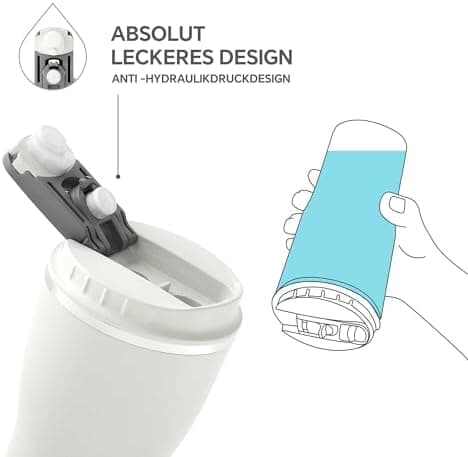 Ideaux Isolierbecher 14oz (420ml) | Doppelwandig | Eign. für Kaffee & Tee - Grün | Auslaufsicher | Reisebef. | Heiß & Ka