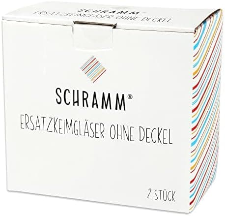 Schramm® Keimglas für Sprossen mit Gestell - Sprossenglas Keimgerät Set, 2 Ersatzgläser ohne Deckel, 750 ml, Keimglas-Er