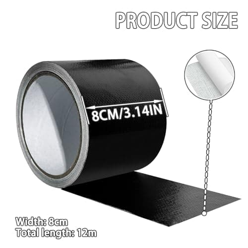 Reparaturklebeband für Gewebeplanen Schwarz 12M x 8CM Markisen Reparatur Klebeband
