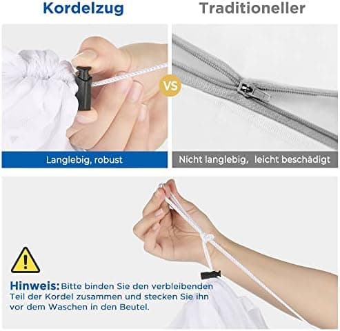 Ecoe groß Wäschesack für Waschmaschine, ideal für Schulanfang und Wohnung, XXL Netz mit Kordelstopper, 60x90cm