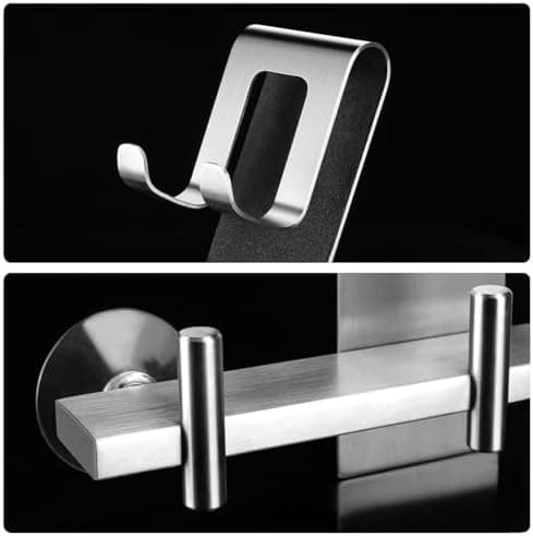 Kegii Duschhaken ohne Bohren - Ideal für Glasstärken von 6-12 mm | Für Handtücher und Duschabzieher | 2er Set Matt Schwa