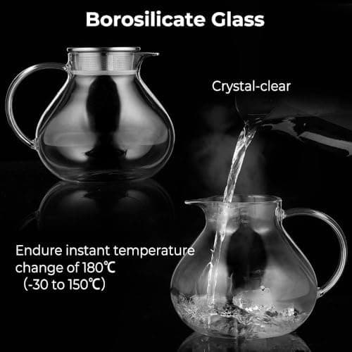 Ecooe 1000mL Teekanne mit Stövchenglas und Edelstahl-warme-teee-Teebereiter