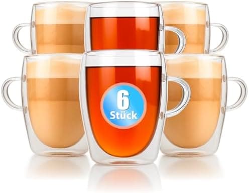 BigDean Doppelwandige Latte Macchiato Gläser 300 ml Geschenkverpackung
| BigDean Teetassen und Kaffeegläser 300 ml dopp