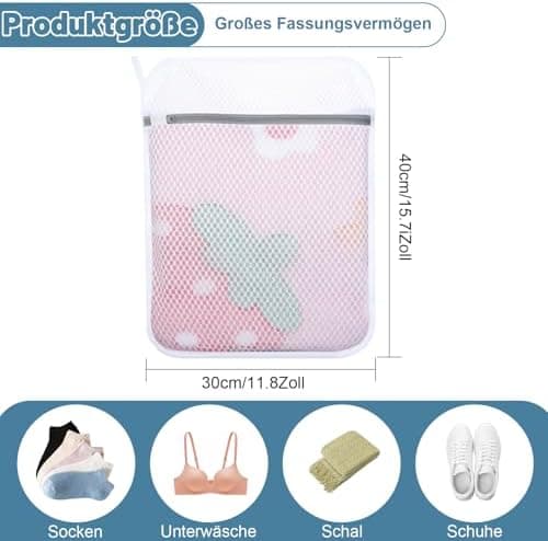 3 Stück Wäschesäcke mit Wabenstruktur für Feinwäsche und BH im Format 50 x 60 cm Waschmaschine-Wäschenetz mit Reißversch
