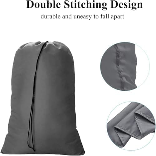 OTraki Großler Wäschesack für Reisen und Zuhause, 2 Pack 70x115cm Maschinenwaschbar Wäschebeutel mit Kordelzug (Grau + G