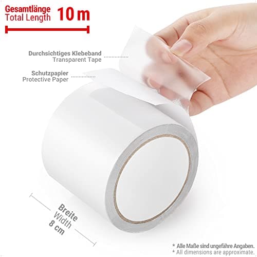 Ecooe Wasserdichtes Klebeband für Zelt und Markise 10M x 8CM Professionell geeignet für Reparaturen und Flicken