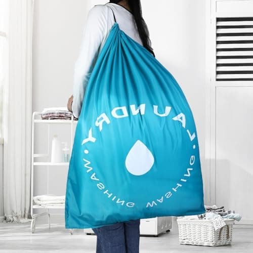 AiQInu Wäschesäcke mit Kordelverschluss für Studenten im Schlafsaal und Reisen, 60 x 85cm Global Recycled Standard