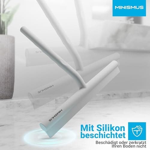 MINISMUS Silikon Duschabzieher – Selbstklebend, Glasabzieher für Duschemöbel, Badewasserabsorber – Magnet-Halterung, Ohn