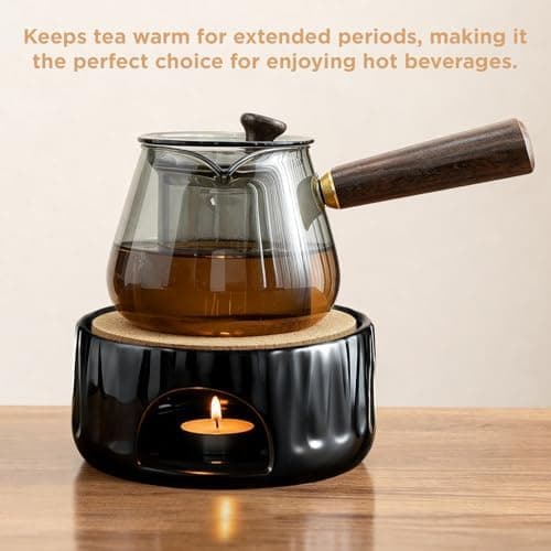 Ecoe Stövchen Teewärmer Kaffeewärmer 320ML Edelstahl mit Teelichtofen und Teelichthalter für Tee und Kaffee