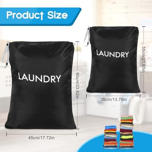 35 * 55cm Wasserdichte Wäschesack für Zuhause und Reisen – 2 Stück – Faltbar – SchmutzWK-3555-WH-Reisen-Camping  
35 * 4