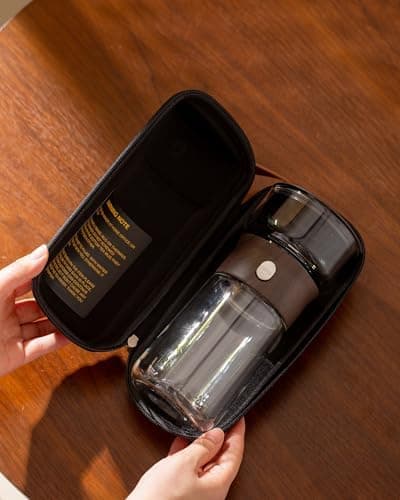 ZENS Modern Teekanne Glas mit Sieb für Teeliebhaber in Portable Tea Maker mit Isolierbecher