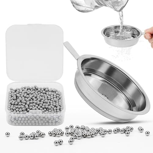 Reinigungsperlen Edelstahl Siebkorb 3mm, wiederverwendbar für Glasflaschen und Weinkaraffen (1200 Stück)
| Edelstahl Re