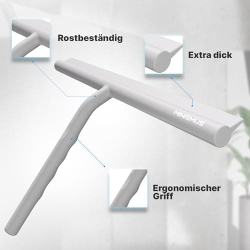 MINISMUS Silikon Duschabzieher – Selbstklebend, Glasabzieher für Duschemöbel, Badewasserabsorber – Magnet-Halterung, Ohn