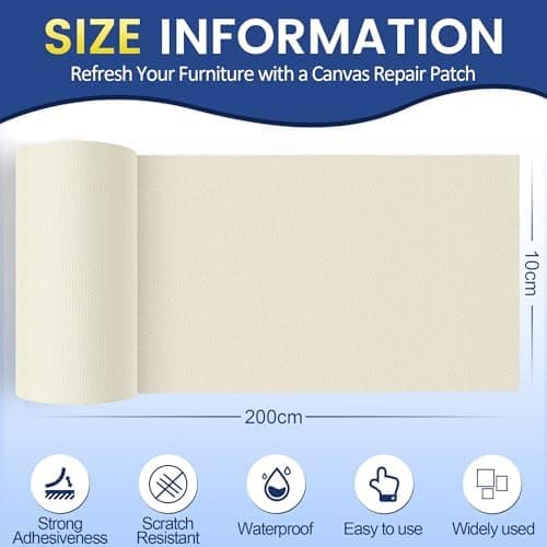 Selbstklebender Textilkleber 10x200cm, Wasserdicht Repair Patch, Zelt Stoffspar Patch für Sofa RV Markisen Stühle