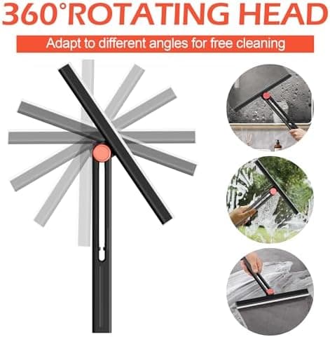 Premium Duschabzieher Silikon 360° drehbar für Multizweck-Nutzung 28 cm