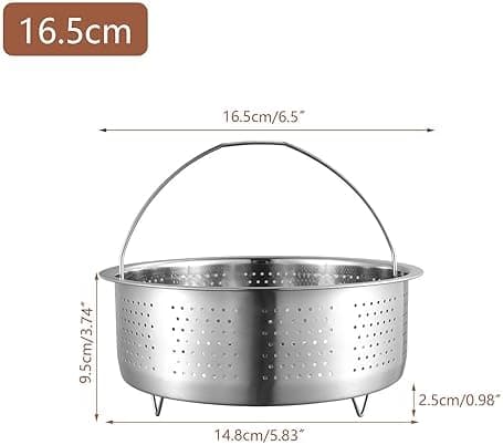 Edelstahl Dampfkorb Topf Einsatz für Dünsten und Garen Dampfeinsatz mit Griff Topf für Gemüse und Früchte (Rund 22cm)