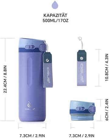 Ideaux Isolierbecher 14oz (420ml) | Doppelwandig | Eign. für Kaffee & Tee - Grün | Auslaufsicher | Reisebef. | Heiß & Ka