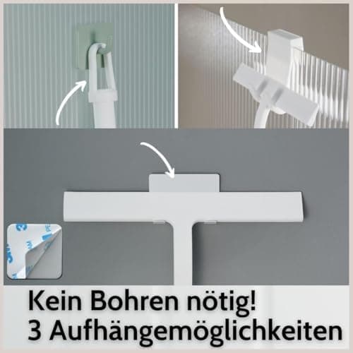 DEKAZIA® Duschabzieher Schwarz - Silikon Wasserabzieher für Dusche - Robust für Glas und Fliesen - Hochgewordene Abgießk