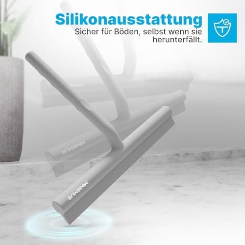 MINISMUS Silikon Duschabzieher – Selbstklebend, Glasabzieher für Duschemöbel, Badewasserabsorber – Magnet-Halterung, Ohn