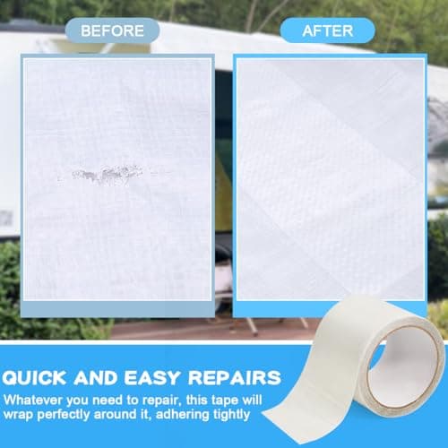 Transparentes Reparaturband für Zelte und Markisen 8cm x 8m Wasserfest Durchsichtig Zelt-Reparatur-Klebeband 8cm x 8m