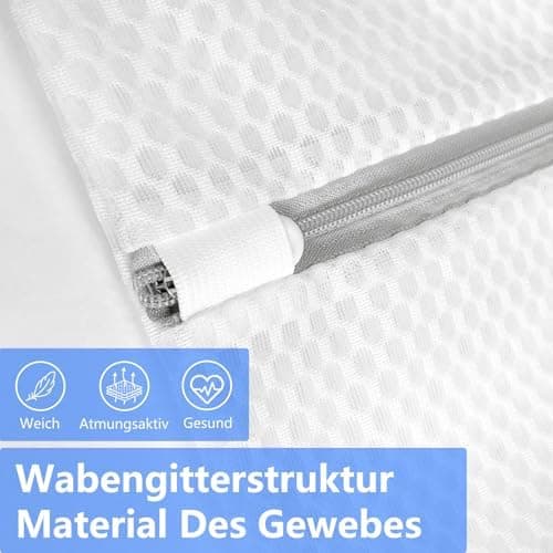 4 Stück Groß 50x60cm Wäschenetz für Waschmaschine, 2 Arten Maschen, Feinwäsche- und Unterwäschebeutel mit Reißverschluss